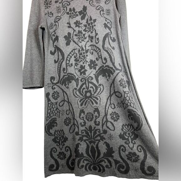 NEIMAN MARCUS Sweater Dress in Dark Gray and Black Size Medium - Picture 4 of 8